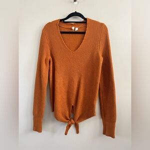 Anthropologie MOTH Sweater - Ribbed V Neck -‎ Tie Front XS